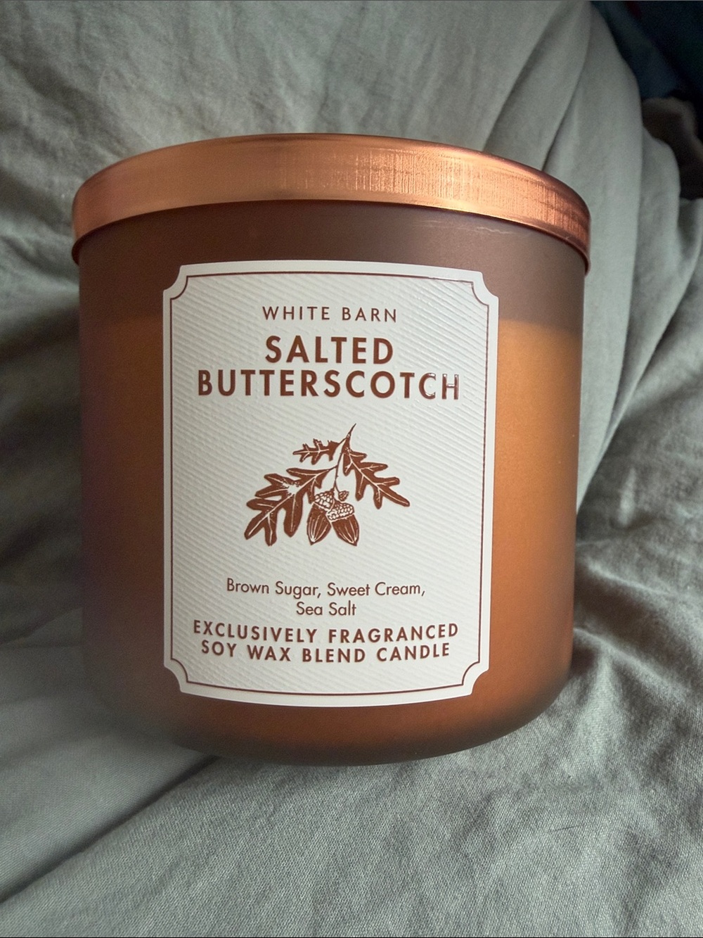 Bath & Body Works White Barn Salted Butterscotch Candle - Brown/Gold - Picture 1 of 2